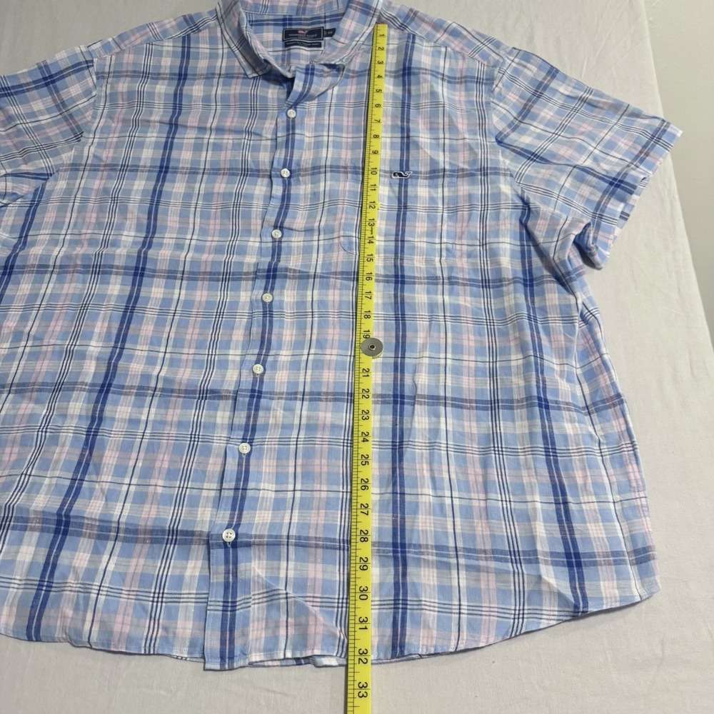 Vineyard Vines Classic Fit Tucker Shirt Mens 3XB Button Down 100% Linen Blue - Picture 4 of 8